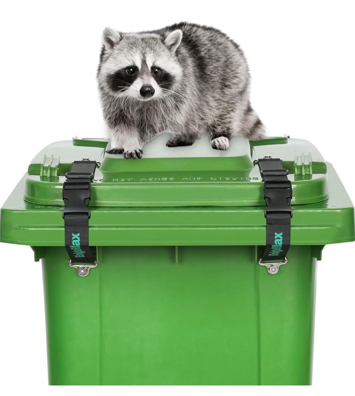 Trash Can Locks for Animals, Raccoon Bear Proof Trash Can Lock, Easy to Install, Long Lasting Strap Lid Garbage Can Lock for Out Door Garbage Can - 2P