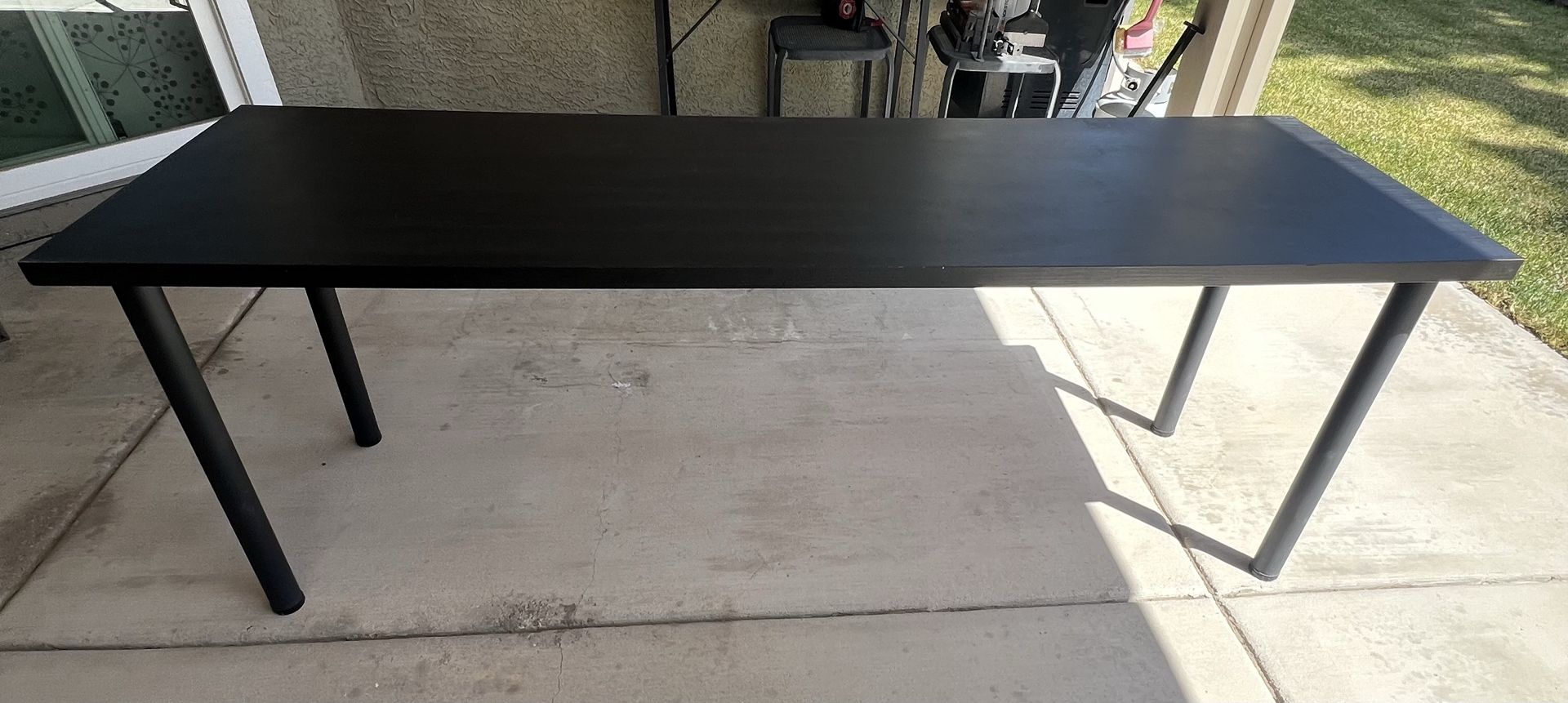 Desk: 78 3/4” x 23 5/8" black-brown