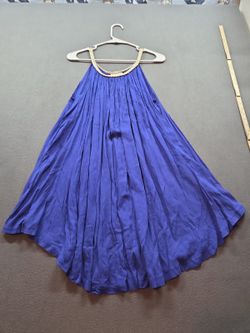 women's blue halter dress or crinkle tunic bySand & Spirit size S