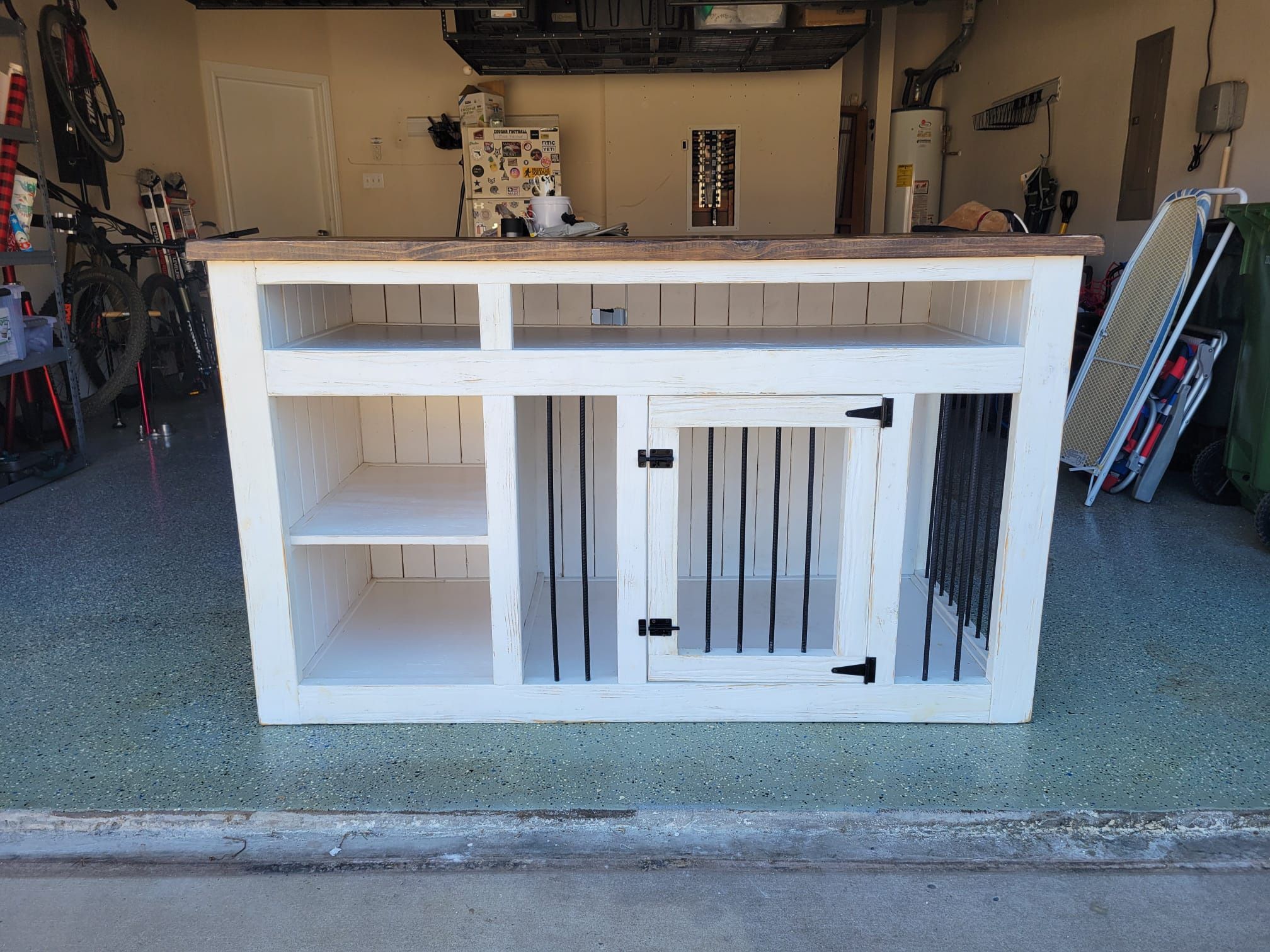 Dog Kennel Furniture/ Entertainment stand in fair condition. Cash and pickup only