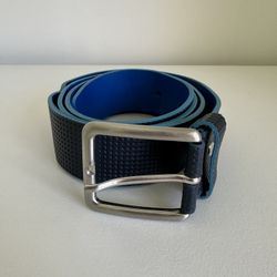 CNVY Made In Italy Blue Leather Belt Mens 