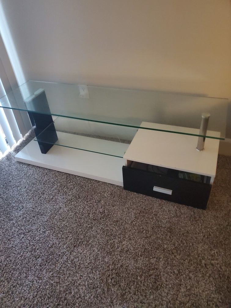 Black and white tv stand