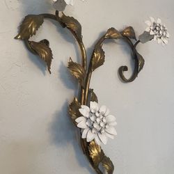 Vintage Italian Brass Wall Lamp Sculpture Sconce