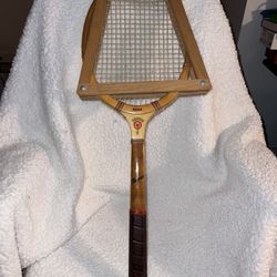 N.J. Magnan Corp Vintage Wood Arrow Tennis Racket & Racket Press