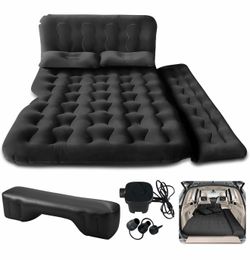 SUV Air Mattress Car Camping Bed -Car Air Mattress Inflatable Thickened and Double Car Air Mattress Bed with Air Pump Portable Foldable Car Air Bed Ma