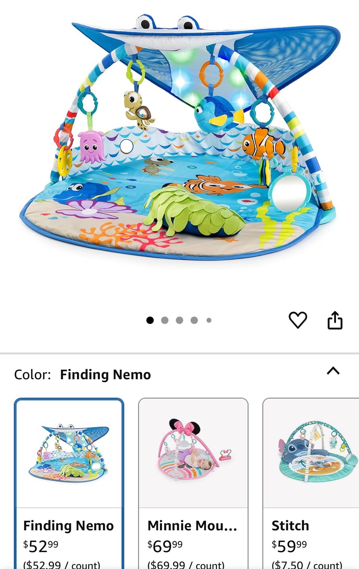 Bright Starts Disney Finding Nemo Baby Infant Activity Play Mat