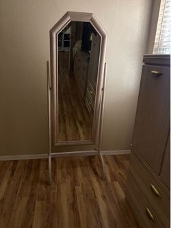 Oak standing mirror 21 x 54