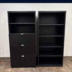 One Set of 2 Wood Shelving Units (Will Sell Separately)