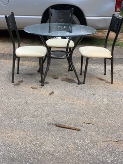 Glass table w/3 chairs