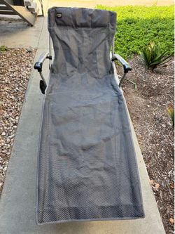 Lewis N Clark Outdoors Folding Camping Lounge Chair Cot Mesh w/ Carry Bag Gray