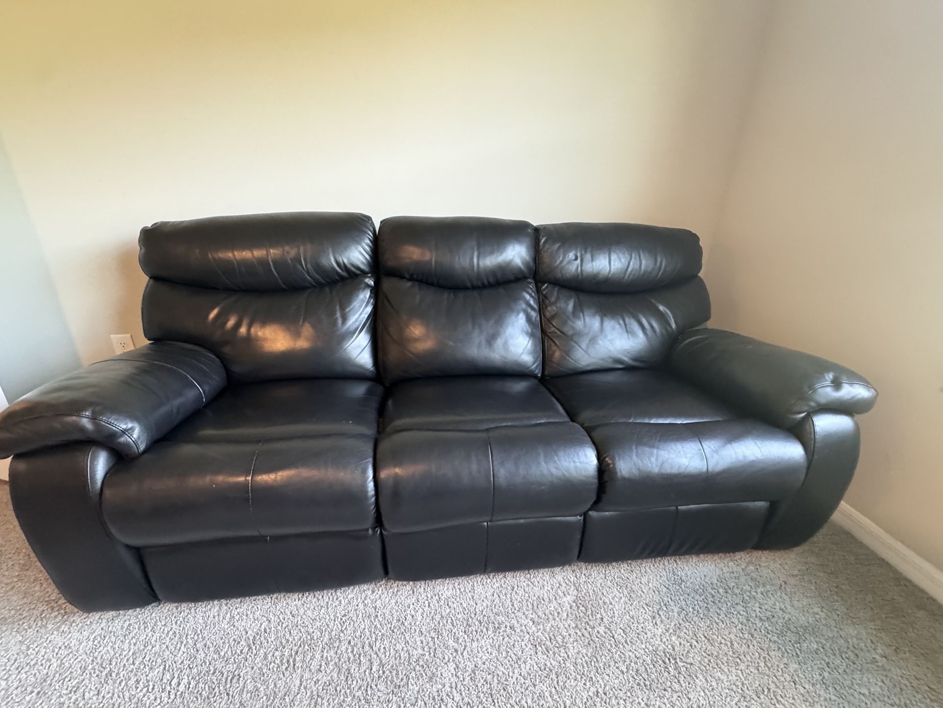 Leather Sofa Black