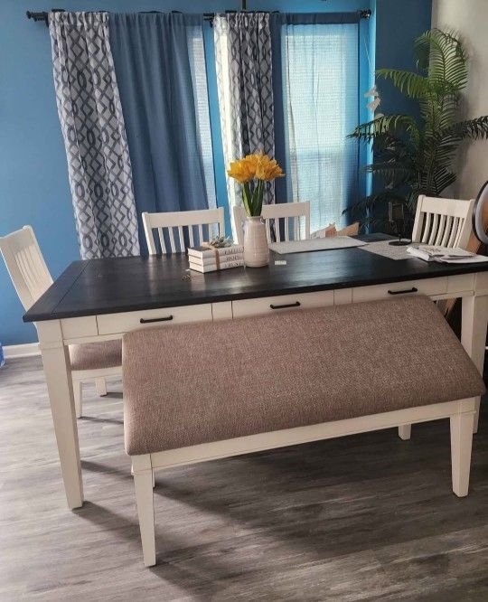 Dining Table Set 4 Chairs 1 Bench $850