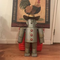 Vintage Metal Can Man 