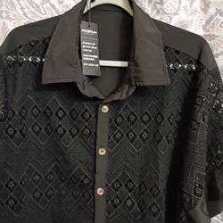 Black Lace Dress Shirt
