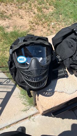 Paint ball mask.  JT   New with carrier/ shoulder/belt