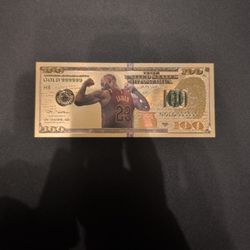 LeBron James novelty 24K gold foil plated bill
