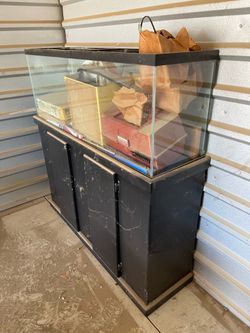 Fish Tank Aquarium with Black Cabinet Stand