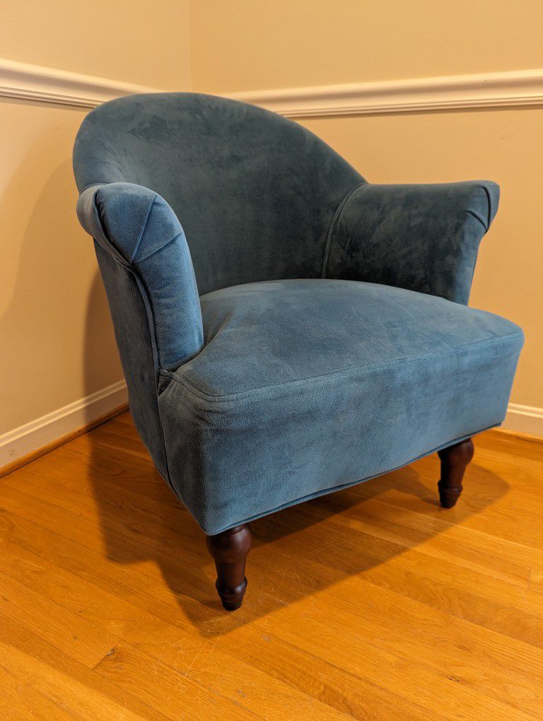 Velvet Teal/Blue Armchair 
