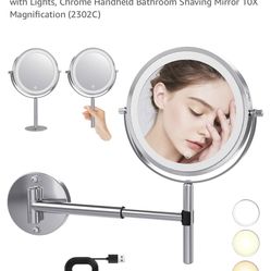 8” Wall Mounted Led Rechargeable Makeup Vanity Mirror With Lights 
