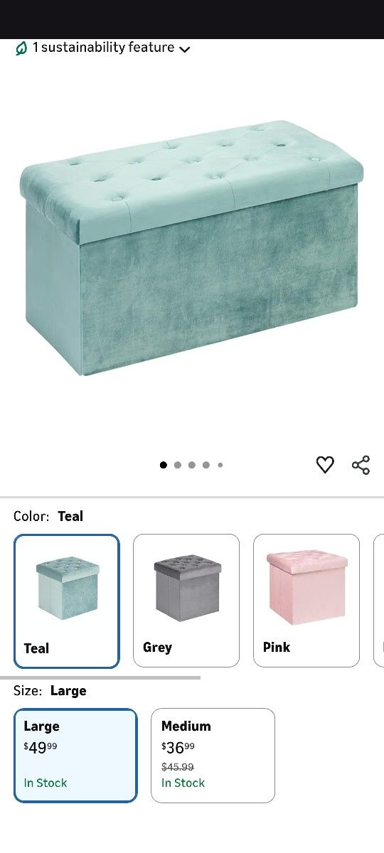 Teal Ottoman