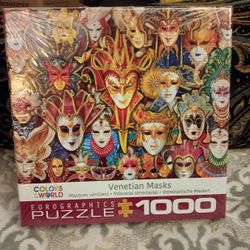 Eurographics Venetian Masks Art 1000 Piece Interlocking Puzzle Multicolor 12+
