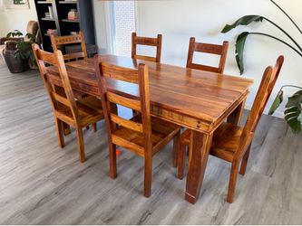 Dining Table w/ 6 chairs - [hard wood, custom made]