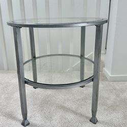 Glass and Metal Modern End Table