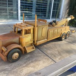 Handmade Wood Tow Truck