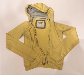 Vintage Y2K Womens Abercrombie & Fitch yellow zip up hoodie Size Small