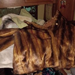 Fur Coat And Fur Scarf