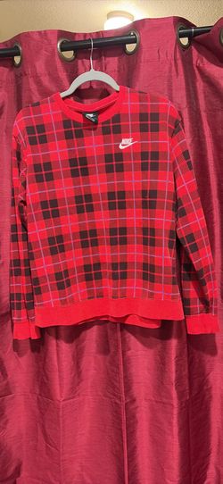 Nike Red Buffalo plaid crewneck