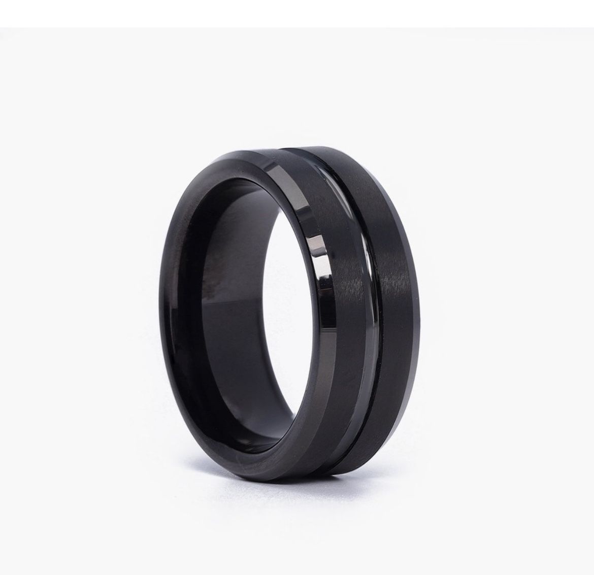Men’s Black Tungsten Ring Size 10