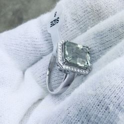 Green Amethyst Gems 925 Sterling Silver 