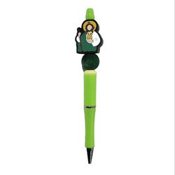 San Judas Tadeo Handmade Beaded Ballpoint Twist Pen Green