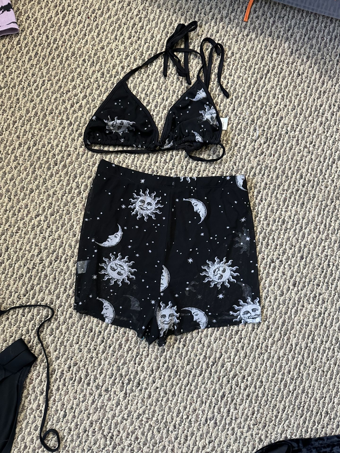 Sheer Celestial Mesh Rave Set (Top & Shorts) |