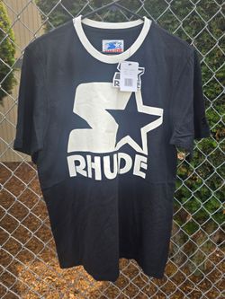 Rhude x Starter Black White Tee Shirt Size Medium