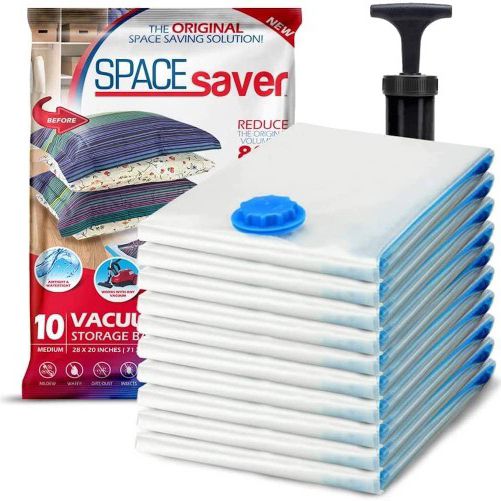 Spacesaver Vacuum Storage Bags (Medium 10 Pack) Save 80% Clothes Storage Space - Vacuum Bags for Travel, Clothing, Comforters, Blankets, Bedding 