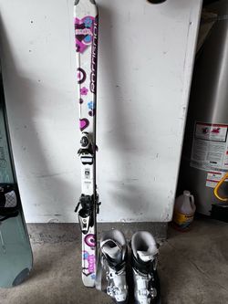 Girls skis and boots
