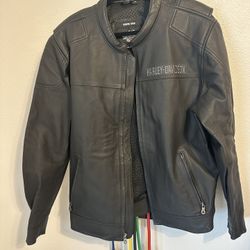 Men’s Harley Davidson Motorcycle Leather And Polyester Jackets And Vest