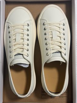 Sandro White Low-Top Leather Sneakers. Shoes. Zapatos