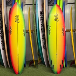 New 7’4 Local Motion Rasta Paint, 4 fin box, surfboard