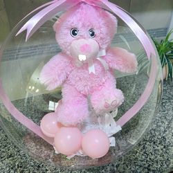 Adorable Pink Teddy Bobo Balloon Gift Arrangement!