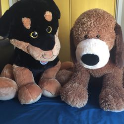 Two Giant Dog Stuffed Animals 