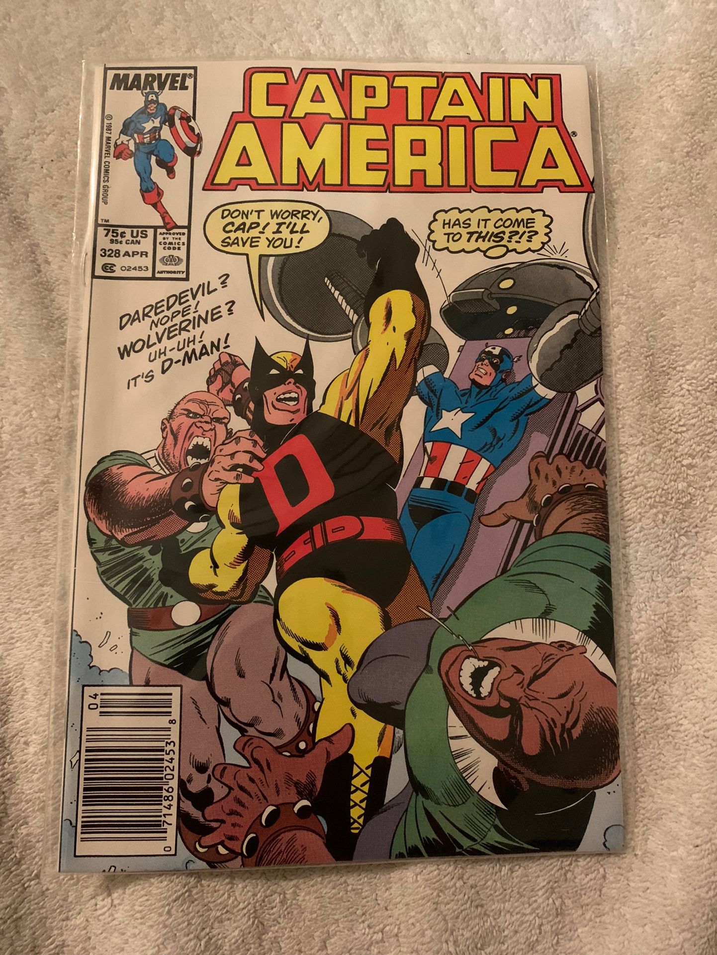 CAPTAIN AMERICA  1st APPEARANCE & ORIGIN OF DEMOLITION MAN ISSUE 328 MINT NEWSSTAND COPY 