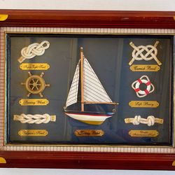 Nautical sailboat shadow box wall art