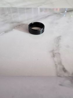 Black Tungsten Band Ring