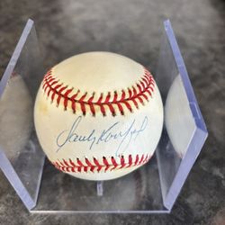 Sandy Koufax Autographed Signed On Major League Baseball With COA sticker 