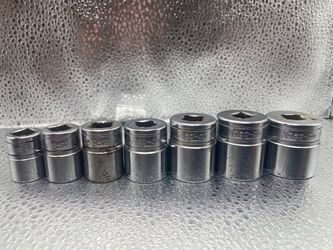 Bundle Lot Of 7 Snap On 3/8” Drive Sockets Set 1/2”-7/8” F161 FS181 FS201 FS221