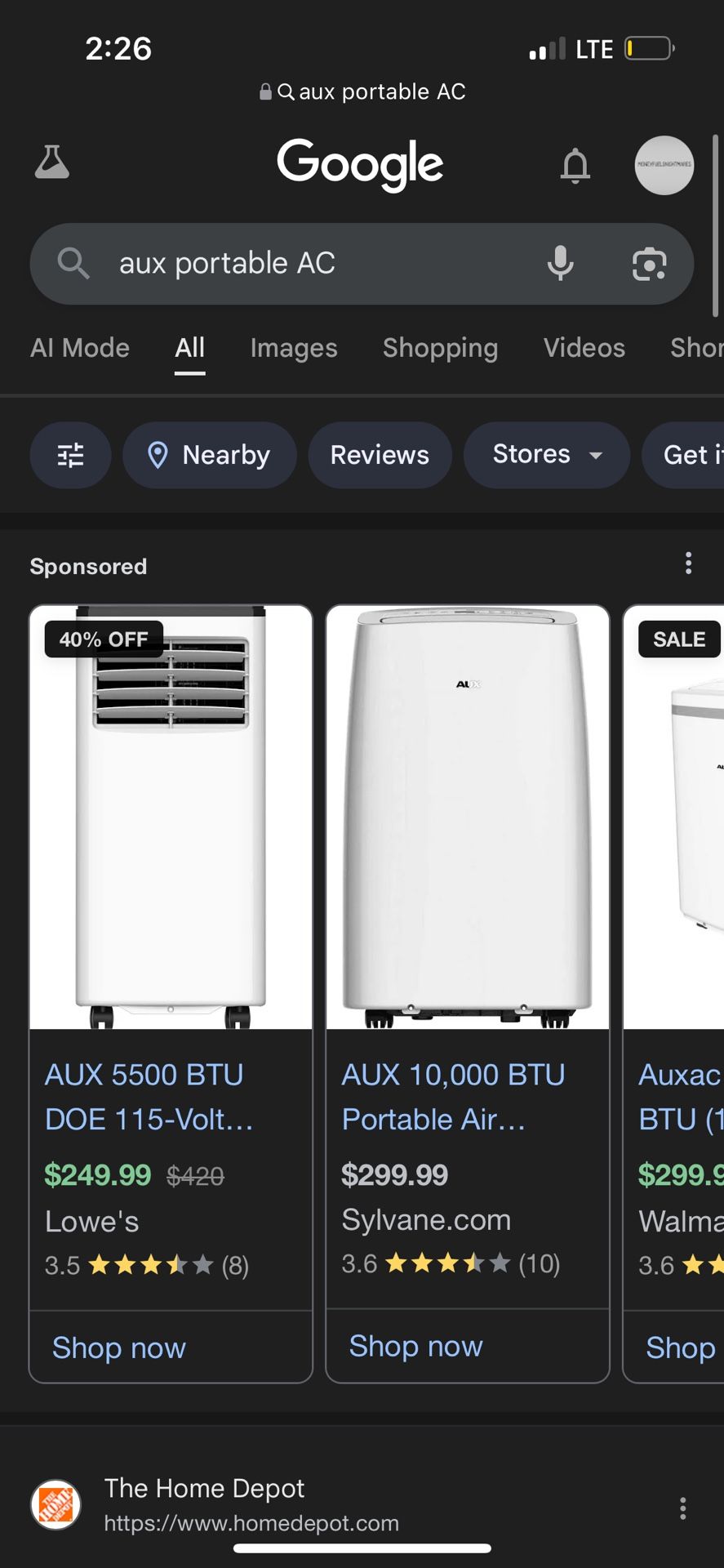 Aux portable AC
