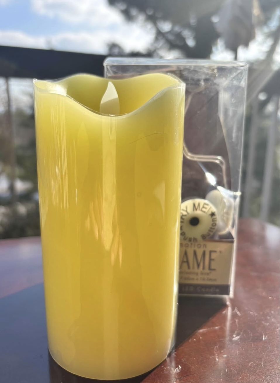 Flameless LED Vanilla Scent Wax Pillar Candle, 5-Hour Timer, New / Never Used